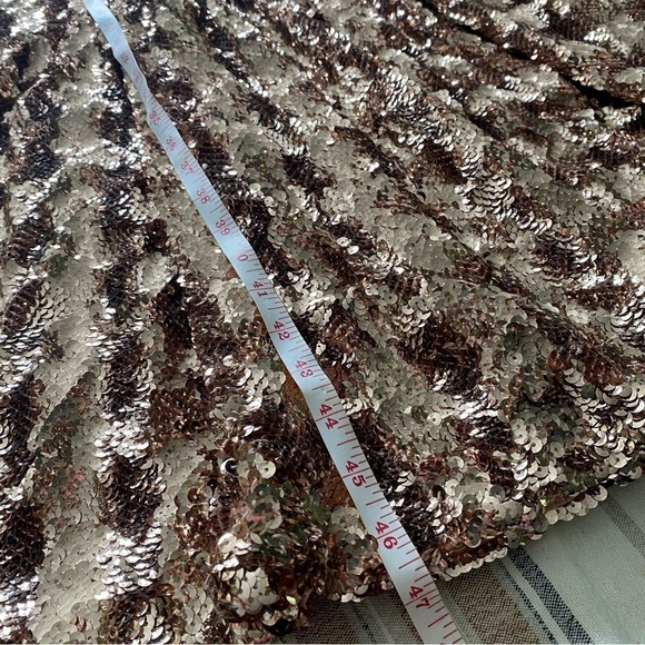 Anthropologie Maeve Rose Gold Sequins Bernadette Tiered Midi Dress Small - Picture 15 of 16